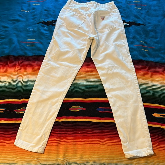 Vintage Guess White Denim Pants 26/27 - Picture 5 of 6